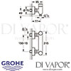 Grohe Eurosmart Cosmopolitan T Self-Closing Shower Mixer Dimensions